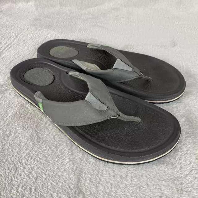 SANUK BEER COZY 3 Mens Flip Flops Sport Sandals Size 10 Gray Yoga Mat ...