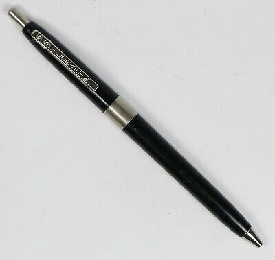 Vintage Ballpoint Pen SKILCRAFT Black Plastic & Chrome Accents "U.S. Government"
