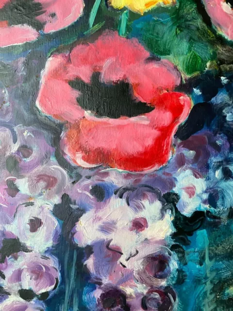 ::Gemälde Ölbild Mohnblumen Moderner Expressionist Galerie Farbenfroh Kunstwerk 3