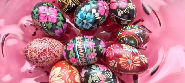 Pysanka Handpainted Decorative Wooden Egg Flowers Petrykivka Ukraine Souvenir 11 2