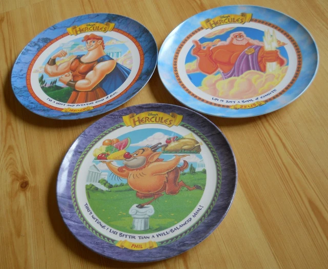Vintage McDonalds Hercules 3 Plates Zeus Phil Melamine