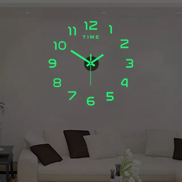 Sans cadre Lumineux 3D Horloge murale Décor mural Horloge numérique