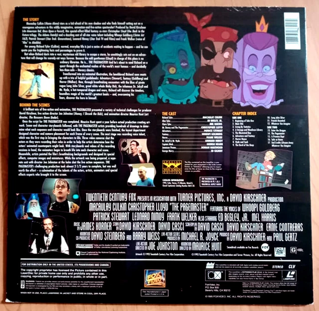 THE PAGEMASTER Macaulay CULKIN / Christopher LLOYD LaserDisc