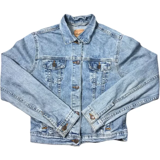 Vintage Levis Denim Trucker Jacket Girls Youth Tag XXL Western Jean Faded Blue