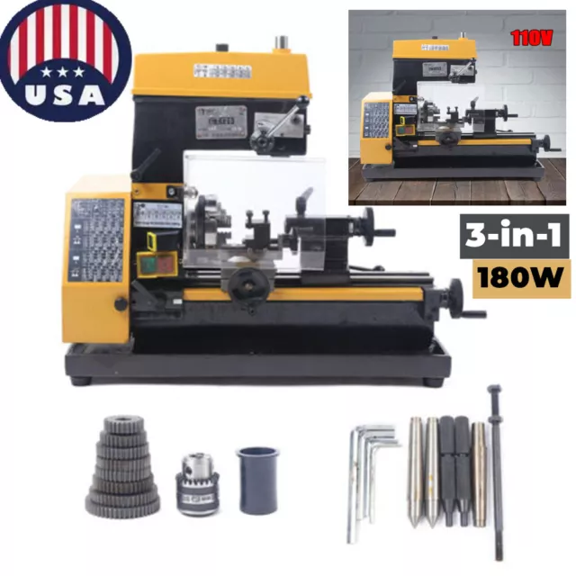 CT125 Multi-function Micro Lathe Drilling Machine and Lathe Milling Machine USA