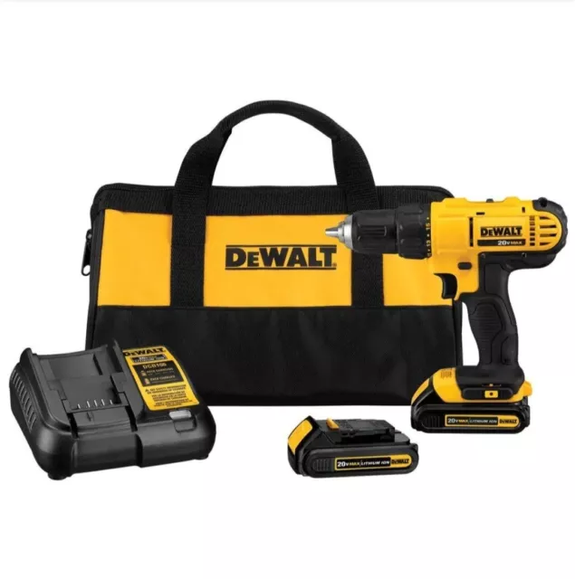 20V MAX Cordless 1/2 in. Drill/Driver, (2) 20V 1.3Ah Batteries, Charger and Bag