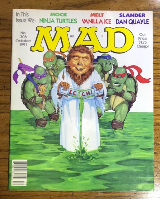 Vintage 1991 Mad Magazine October # 306 " Ninja Turtles" Issue 🐢🔥MINT🔥 TMNT