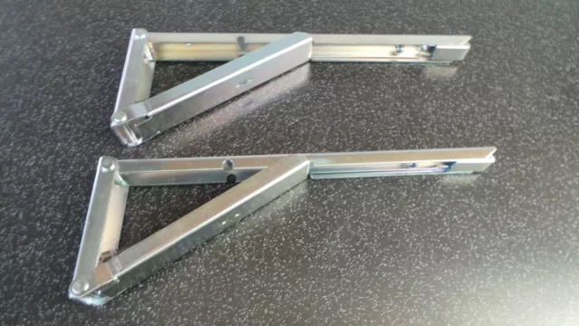 2X Motorhome Caravan/Boat,Workshop Shelf Or Tv Table Flap Metal Support Brackets