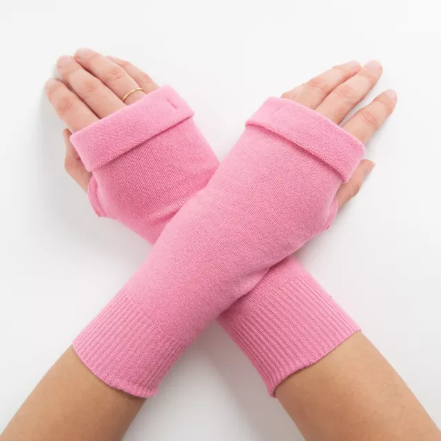 Pinks and Reds - NON Cashmere Fingerless Gloves from Turtle Doves