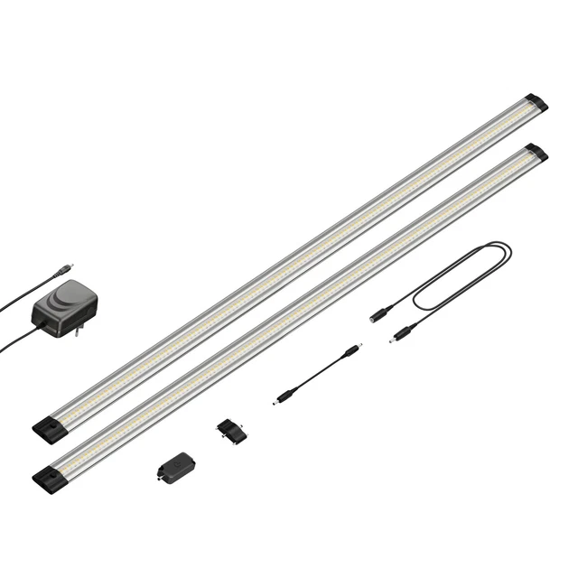 Lot 3 Rampes LED Siris Encastrables 50cm - 655lm Chacune, Blanc Neutre 4100K, Touch-Dimmer, Éclairage Sous Meuble Cuisine & Armoire