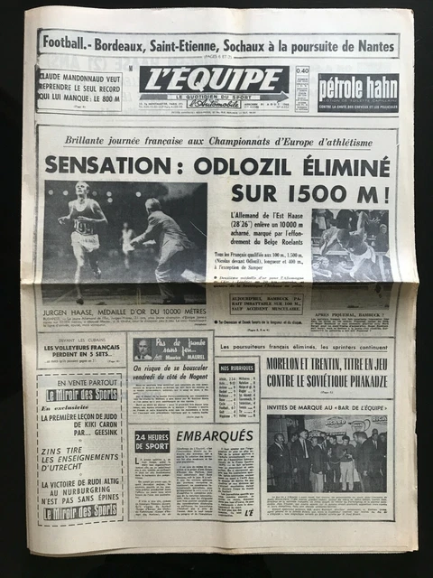 L'Equipe Journal 23/08/1996; Le retour de Michael Johnson/ Boudouani/ US Open