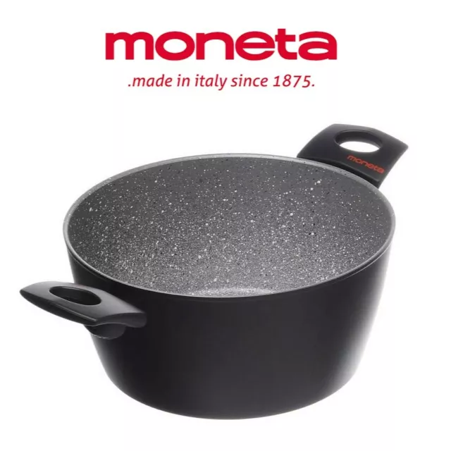 Casseruola Pentola Bassa Antiaderente Pietra Cm 24 Moneta Diana Induzione