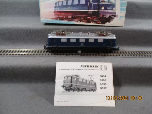 Locomotora eléctrica Märklin pista H0 3034 locomotora eléctrica de DB BR E41024 analógica en embalaje original