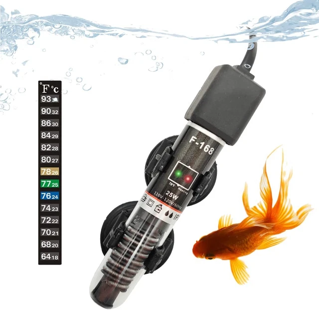 25W Mini Aquarium Heater Betta Fish Tank Heater for 1-12 Gallon Small Fish Tanks