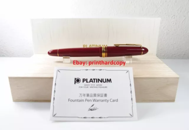 Platinum President Maroon Gold Plated Fountain Pen 18K Gold Nib Beautiful