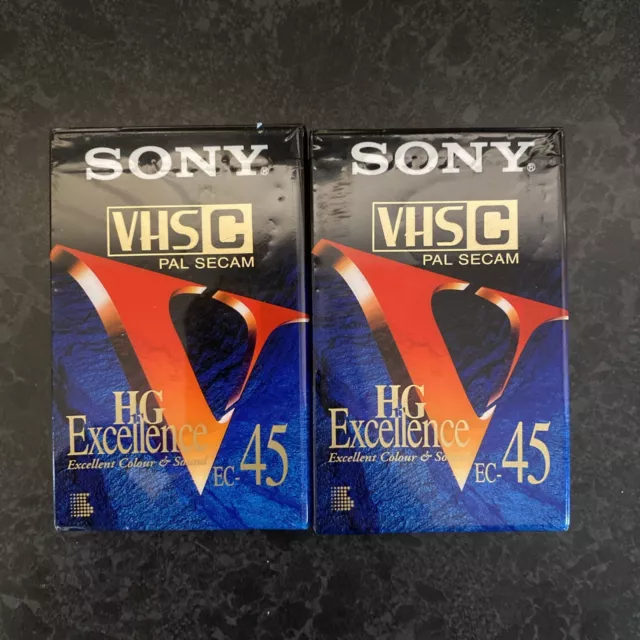 Sony EC 45 Camcorder Cassette Tapes VHS C x 2 - BRAND NEW SEALED