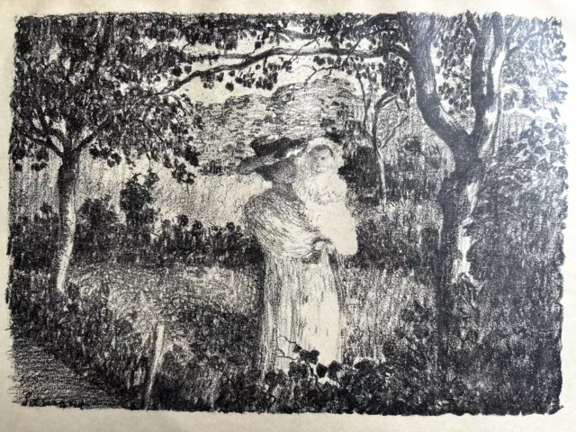 Henri Lebasque engraving lithograph La Promenade Au Jardin