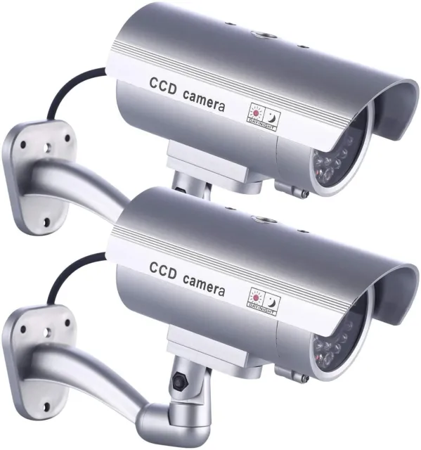 3 telecamere  finte dummy fake ccd con adesivo a pile ir camera esterne interne