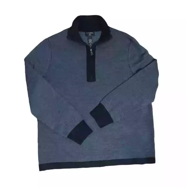 BANANA REPUBLIC MENS Navy Blue 100% Merino Wool Pullover Sweater Size ...