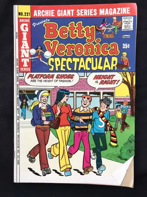 Archie Giant Series Comic Book Betty And Veronica Spectacular No. 221 1974