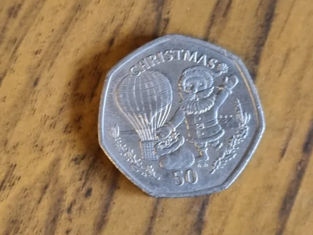 1994 Gibraltar Fifty Pence 50p coin : Christmas