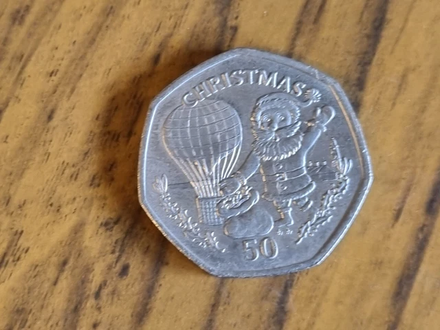 1994 Gibraltar Fifty Pence 50p coin : Christmas
