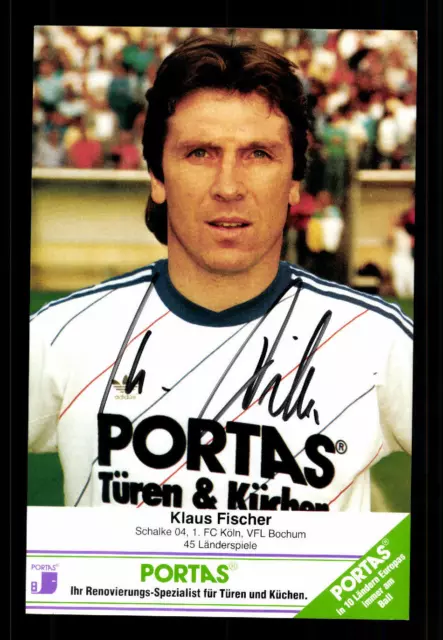 Klaus Fischer Autogrammkarte DFB Vize Weltmeister 1982 Original Sign + G 34566