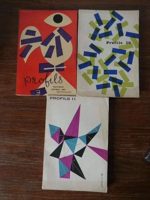 3x Revues Profils 3 - 10 - 11 Littérature Art Musique des Etats-Unis (1953-1955)