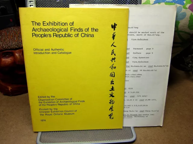 ROYAL ONTARIO MUSEUM Archaeological Finds of China catalogue 1974
