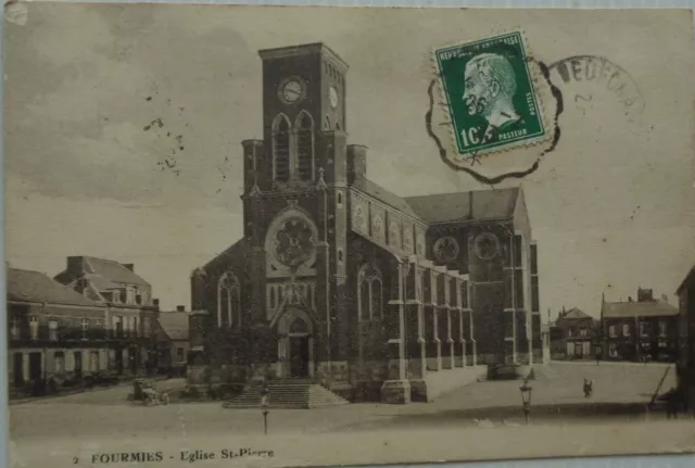 Fourmies 59 CPA Church st Pierre Good Condition 1923
