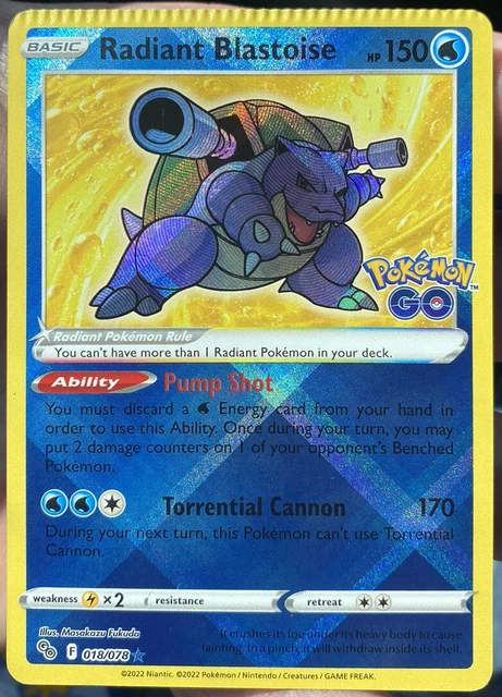 Radiant Blastoise 018/078 Crimped Error - Mint - Rare Error Card Pokémon Go TCG