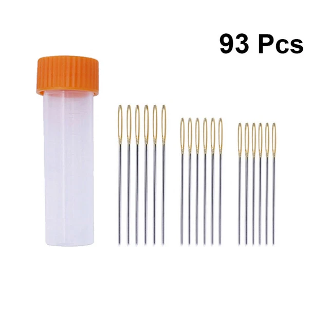90 Pcs Aiguilles À Coudre À La Main Aiguille À Enfiler Métal