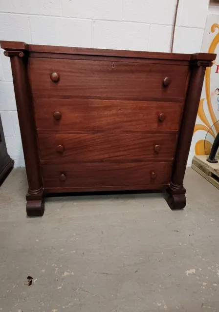 Antique Four Drawer Empire Dresser