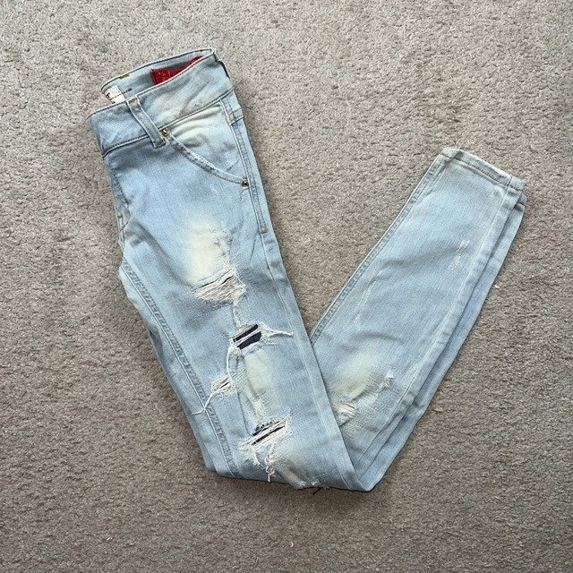 Vintage Met Women's Blue Denim Jeans Size UK 8 W26 L31 Super Skinny All Seasons