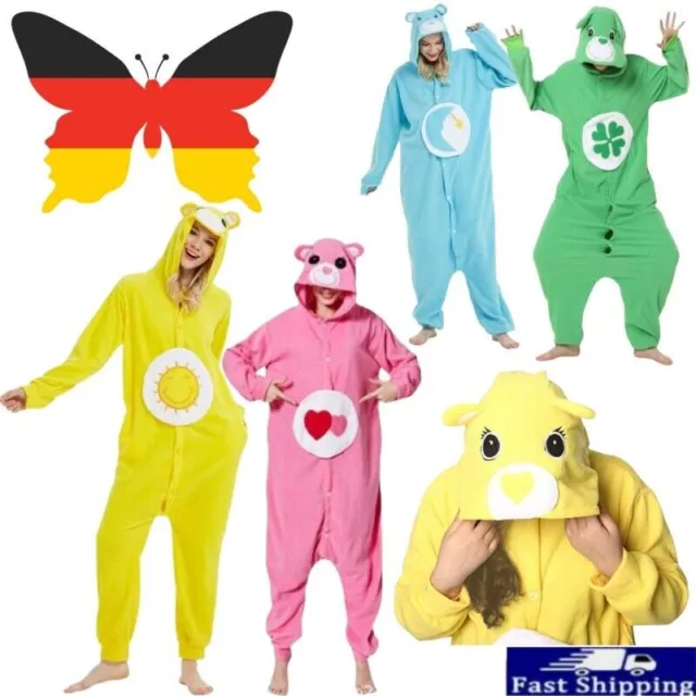 Glücksbärchi Tier-Kostüme Karneval Fasching Onesie Jumpsuit Einteiler Overall💕2