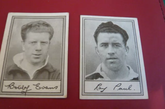 Trade card Barratt Famous Footballers   R Evans & R Paul