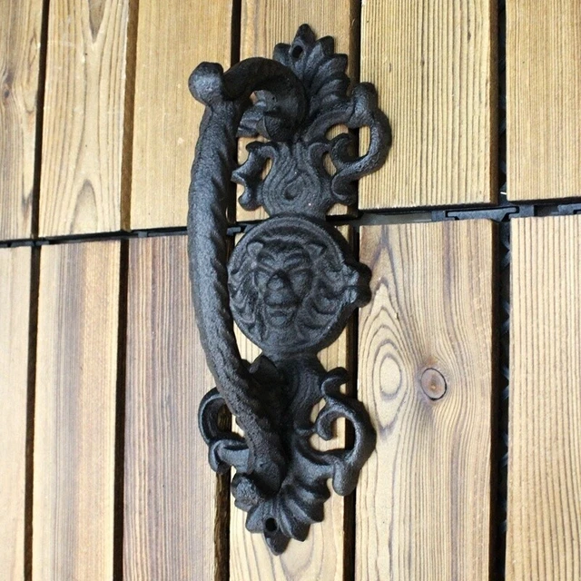 Retro Large Cast Iron Gate Barn Shed Pull Door Handle Antique Cupboard Decor DIY