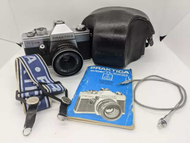 PRAKTICA SuperTL 1000 Kamera • CARL ZEISS TESSAR 2.8 50mm Objektiv • case manual