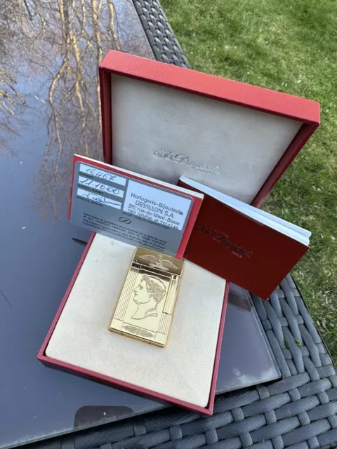 ST Dupont Napoleon Bonaparte LIGNE 2 Limited Edition Gold Lighter 1804 Box Paper