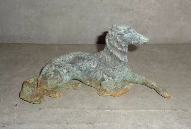 Vintage Hollow Brass 6 Inch Long Greyhound Dog Figurine ##