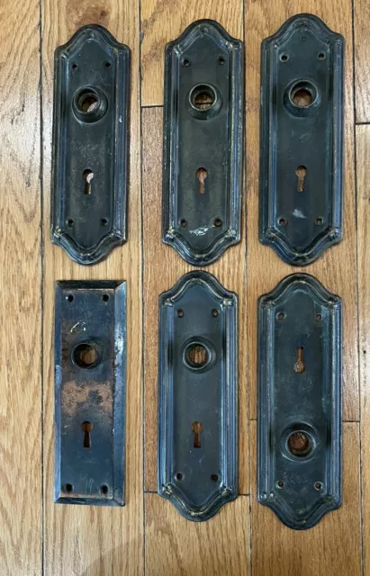Antique Door Knob Backplates Metal. Lot of 6