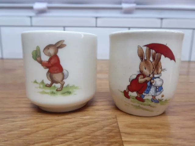 Vintage Royal Doulton Bone China Bunnykins Egg Cup x2