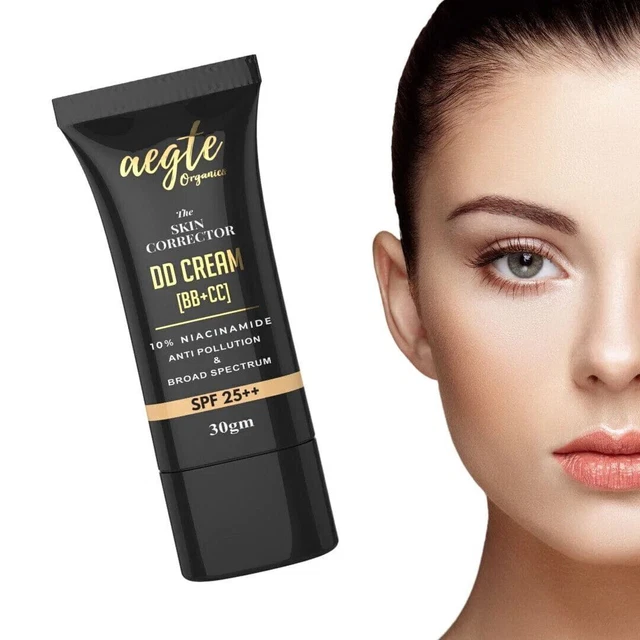 Crema corrector cutáneo orgánico Aegte DD (BB+CC) amplio espectro FPS 25++ (30 gm)