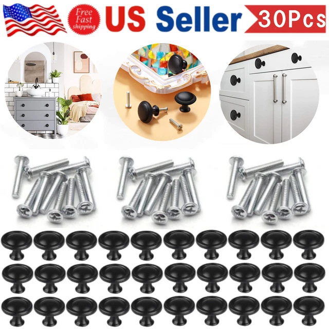 30 Pack Kitchen Cabinet Door Knob Drawer Hardware Handle Cupboard Round Pulls US