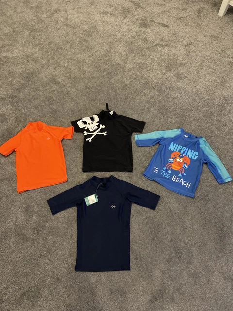 4x Kids Swimming Tops Bundle age 3-5 Holiday Summer