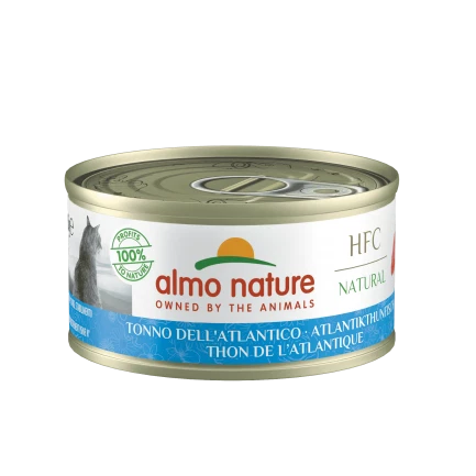 Almo Nature HFC 70 Cibo Umido per Gatti - Tonno dell'Atlantico - Natural -12x70g