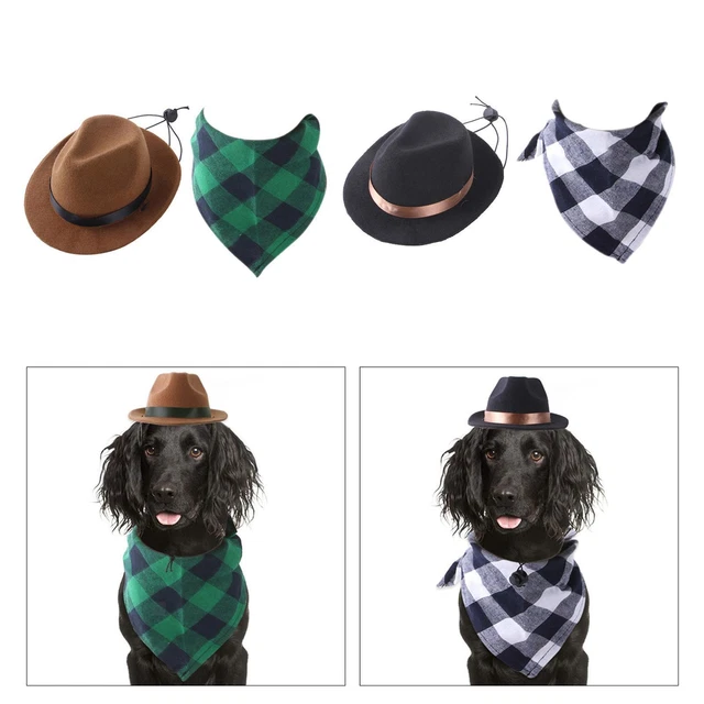 Haustier Cowboy Kostüm Hund Katze Hut mit Bandana Schal Halstuch Kleidung