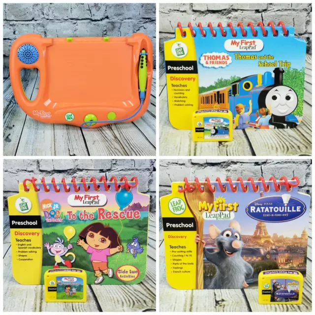 Leap Frog My First LeapPad Learning System 3 Books & Carts Thomas the Train Dora