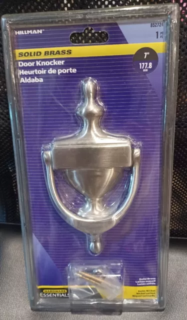 "Llamador de puerta de níquel satinado Hillman 7" ¡ENVÍO GRATUITO!