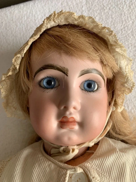 Grande Poupée Vintage Tête Porcelaine – 60 Cm, Corps Chiffon, état Parfait